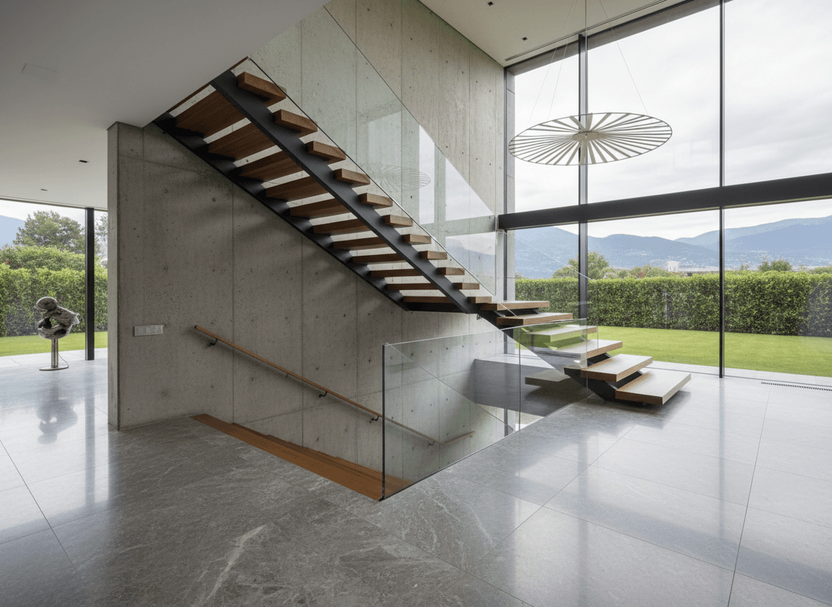 Modern steel staircase